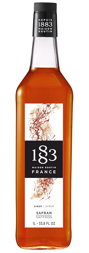 1883 Saffron Syrup for Drinks Made in France 1 Liter Glass Bottle