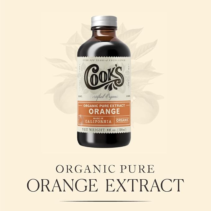 Cook's Organic Orange Extract for Baking Ice Cream Cakes Breads 128 Ounces (1 Gallon)