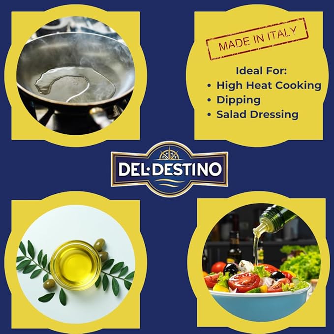 Del Destino Pomace Oil Milder Olive Taste Product of Italy - 1 Gallon Tin