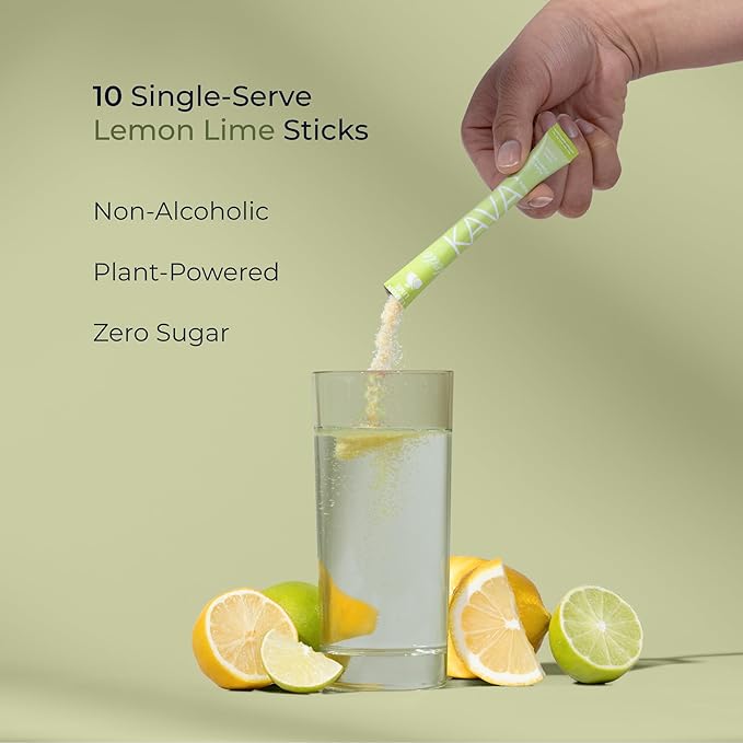 Leilo | Calming Kava Drink Mix | Lemon Lime 10 Stick Packs (Plant-Based Relaxation Powder Non-Alcoholic Sugar-Free Herbal Supplement)