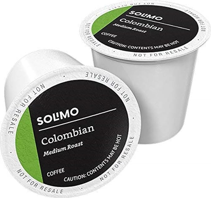Amazon Brand - Solimo Medium Roast Coffee Pods Colombian Compatible with Keurig 2.0 K-Cup Brewers 100 Count