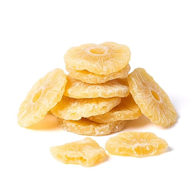 NY Spice Shop All Natural Pineapple Rings - 1 Pound Tropical Pineapples Dried Fruit Snacking - Dried Fruit Pineapple Slice for Baking Topping &amp Smoothies - Pineapples Tidbit for Dessert Party Sna