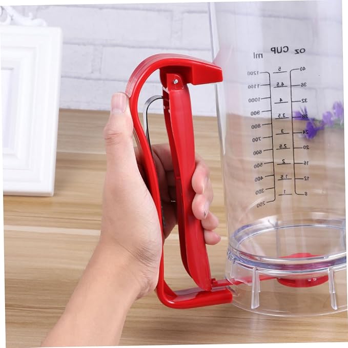 Cabilock Ergonomic Handle Push Button Electric Mixer Pancake Dispenser Non-battery for Baking Grease Separator