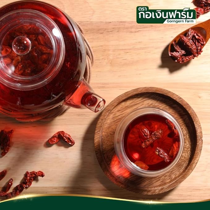 กอเงิน Premium Dried Red Goji Berries – Whole Dried Wolfberries for Snacking Smoothies and Culinary Toppings 200g