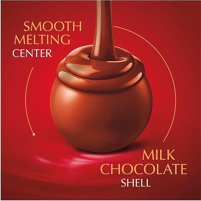 Lindt LINDOR Milk Chocolate Candy Truffles Bulk Box Smooth Center 25.4 oz 60 Count Chocolate Candy Bulk