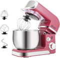 Kitchen in the box Stand Mixer3.2Qt Small Electric Food Mixer6 Speeds Portable Lightweight Kitchen Mixer for Daily Use with Egg WhiskDough HookFlat Beater (Purplish-red)