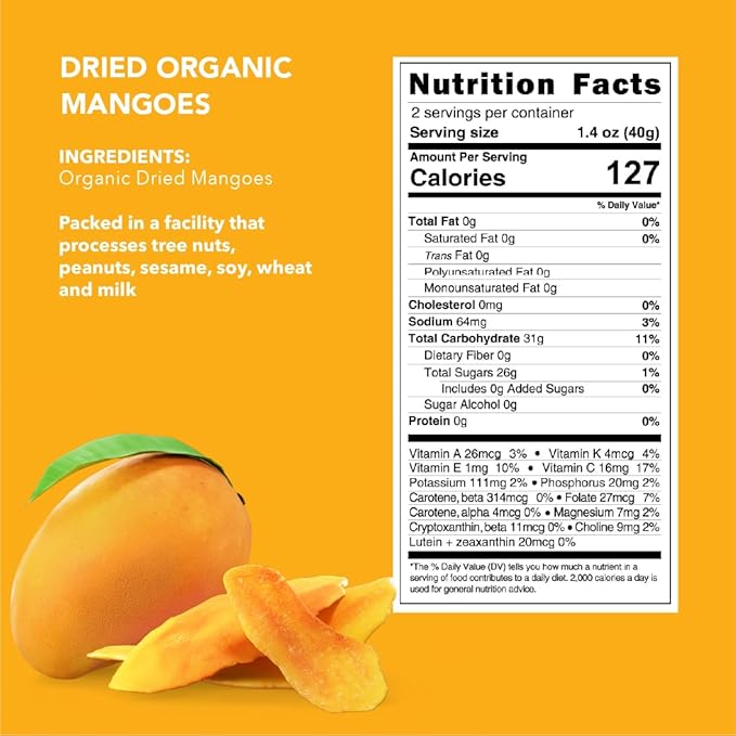 Earthside Farms - Dried Organic Mango Variety Pack Original and Citrus Splash Dried Mangoes Gluten Free No Added Sugar Non GMO Organic Vegan Snack Naturally Sweet and Flavorful (2.8oz 4 pack)
