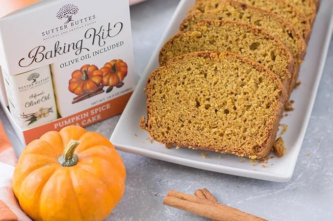 Sutter Buttes Pumpkin Spice Tea Cake Baking Kit with Extra Virgin Olive Oil - (Pumpkin Spice Tea Cake)