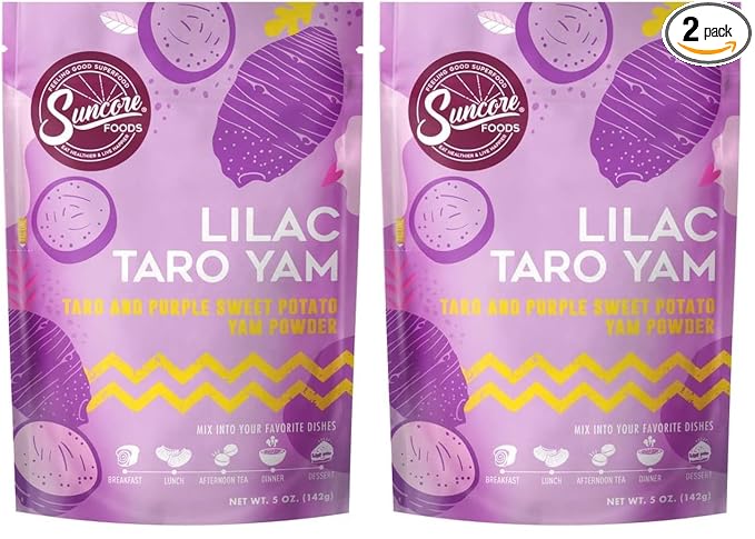 Suncore Foods Lilac Taro Yam Powder Light Purple Food Coloring Powder Gluten-Free Non-GMO 5oz (2 Pack)