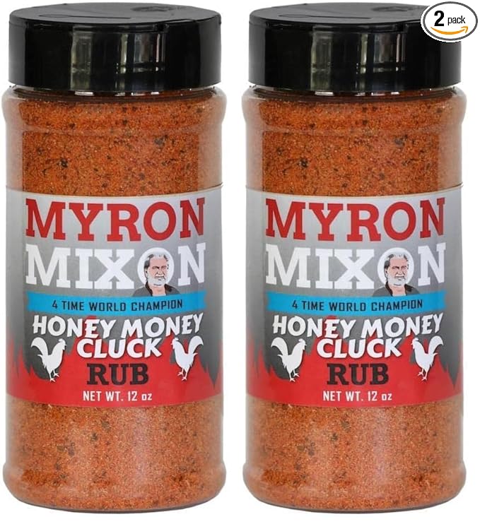 Myron Mixon BBQ Rub | Honey Money Cluck | Champion Pitmaster Recipe | Gluten-Free BBQ Seasoning MSG-Free USA Made | 12 Oz (Pack of 2)