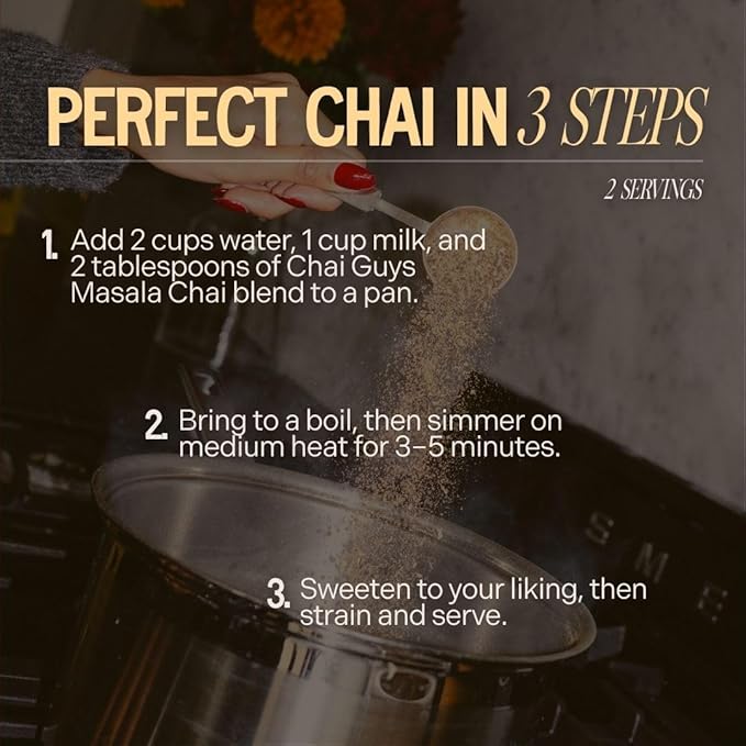 Masala Chai Tea Loose Leaf – Spiced Indian Black Tea with Cinnamon Ginger Cardamom &amp Cloves – Strong CTC BOP Blend for Chai Latte – 4.4 oz (125g) – Chai Guys