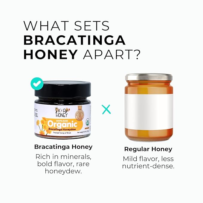 K&ampA HONEY Aroeira + Bracatinga Bundle | USDA Certified Organic | Superfood Honey Duo | Rich in Antioxidants &amp Natural Minerals | Raw | Premium | 8.47 oz Each