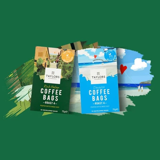 Taylors of Harrogate Decaffe Coffee Bags - 10 enveloped bags (Pack of 3 total of 30 Coffee Bags)