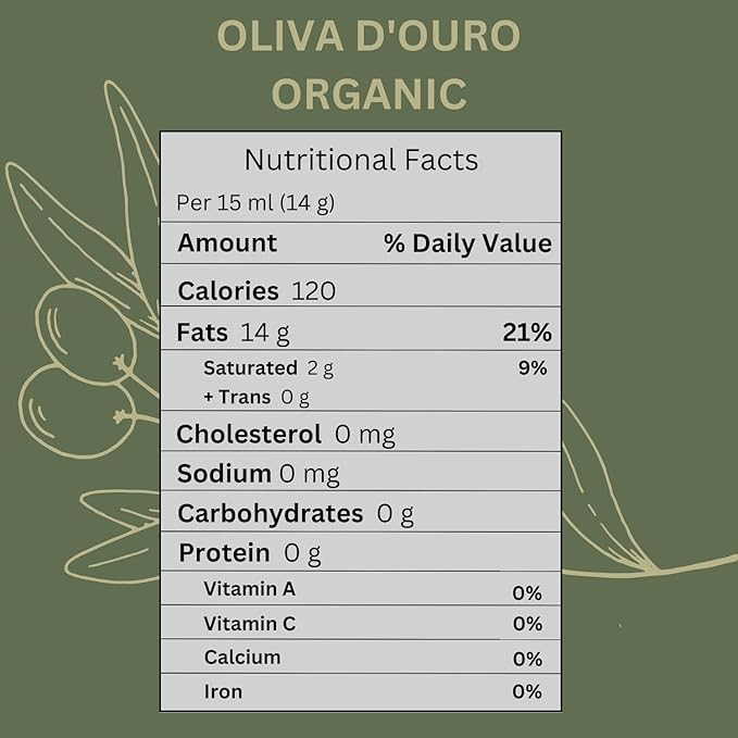 A Taste of Portugal Organic Olive Oil | Extra Virgin Olive Oil | Light and Fruity Portuguese Olive Oil | 32 OZ Tin