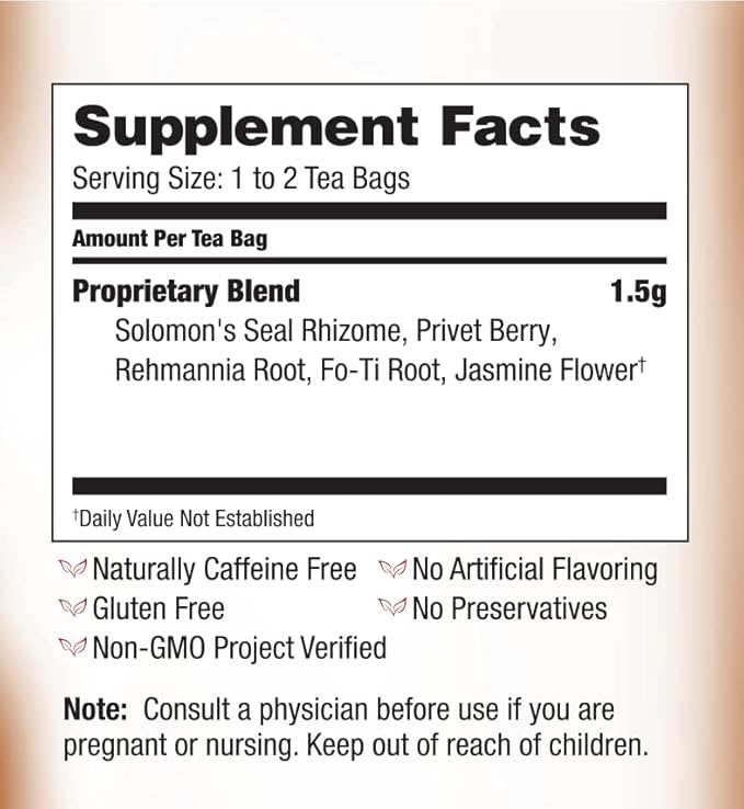 Bravo Tea Hair Regrowth Herbal Tea Caffeine Free 20 Tea Bags 6 Count