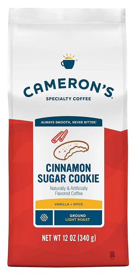 Cameron's Coffee Roasted Ground Coffee Bag Flavored Cinnamon Sugar Cookie 12 Ounce Pack of 6 - NEW