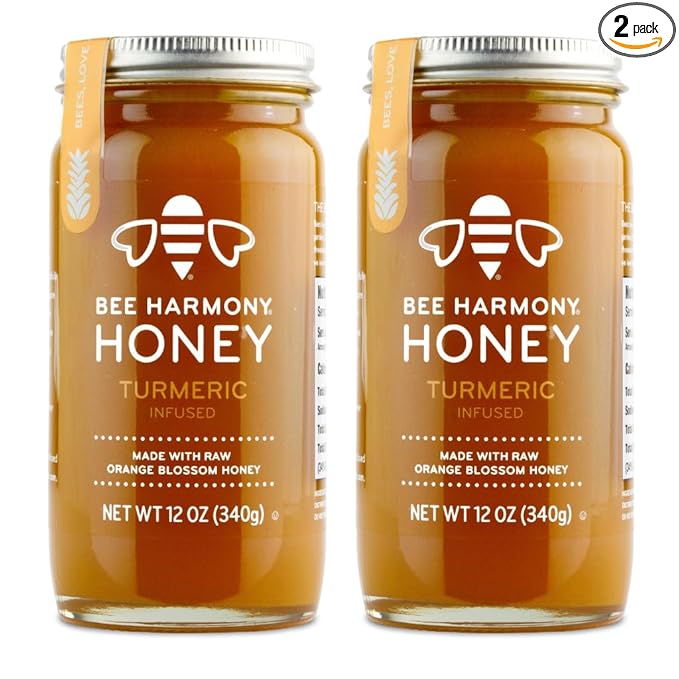 Bee Harmony Turmeric Infused Honey 12 OZ Pack of 2
