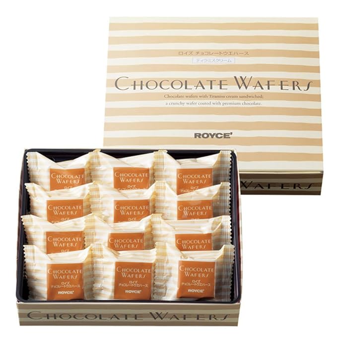 ROYCE' Chocolate Wafers Tiramisu Cream - Chocolate Wafers with Flavorful Filling| Gourmet Snack for Gifting &amp Indulging | Japanese Chocolate from Hokkaido (12 Pieces of Chocolate)