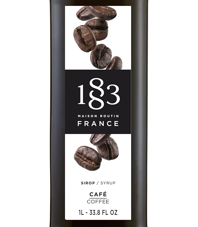1883 Coffee Syrup for Drinks Made in France 1 Liter Glass Bottle