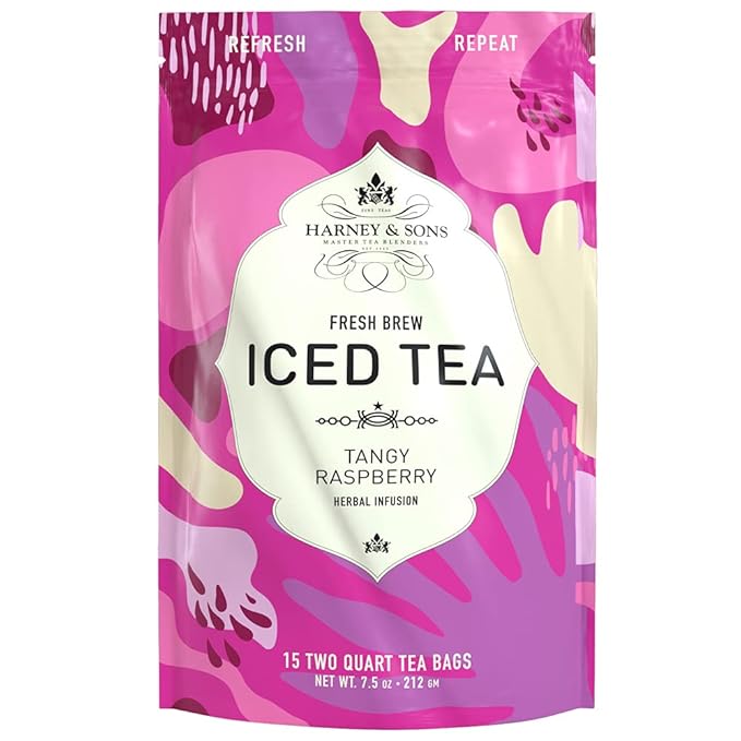 Harney &amp Sons Tangy Raspberry Iced Tea Fresh Brew Brews up to 30 Quarts 15 Count