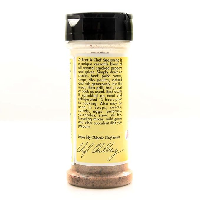 Chipotle Seasoning - All Natural - A-Rent-A-Chef - All Purpose - Gluten Free - 3 Pack of 4.96 oz - MSG Free - USA Made - Proudly Made in Nebraska - Smoked Spice - Spicy not Hot - Versatile Seasoning
