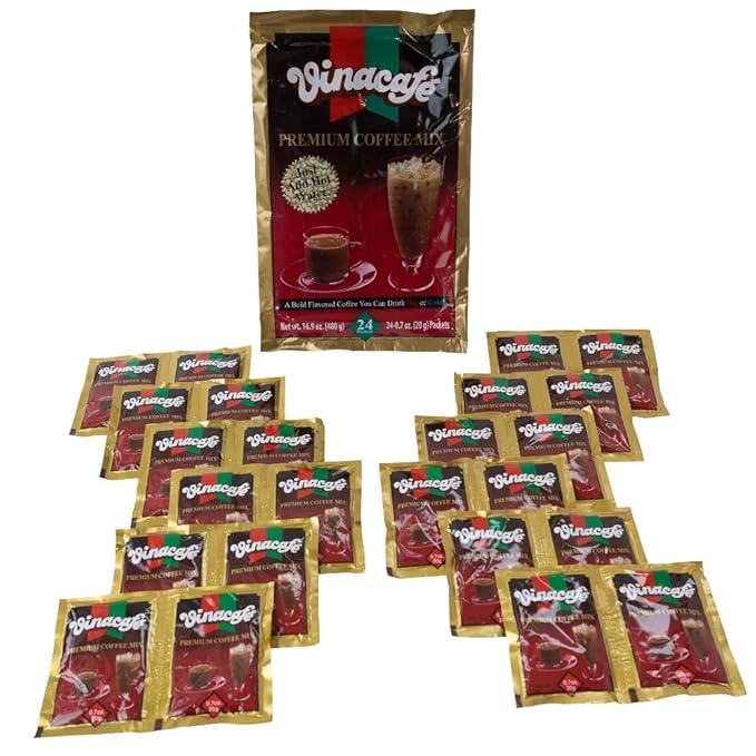Premium 3 in 1 Instant Coffee Mix New &amp Improved Version Unique Blend of Both Arabica &amp Robusta Coffee Beans 96 Count Packets (4 Bags)