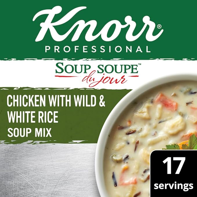 Knorr Professional Soup du Jour Chicken with Wild and White Rice Soup Mix No added MSG 0g Trans Fat per Serving Just Add Water 1.87 Pound (Pack of 4)