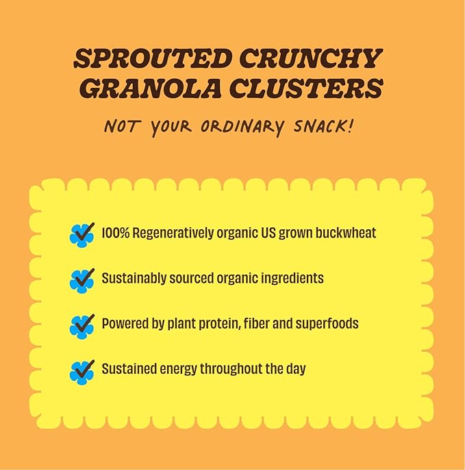 Clusterbucks Superfood Clusters – Grain-Free Keto-Friendly Granola with Regeneratively Grown Sprouted Buckwheat– Gluten-Free Low-Carb Organic Healthy Snack (6 Ounce (Pack of 6) Variety #1)