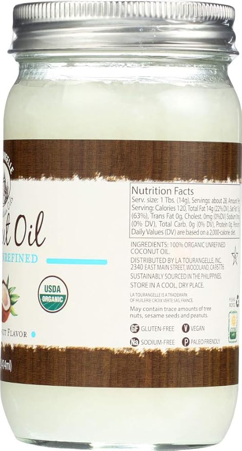 La Tourangelle Oil Coconut Organic 14 Fo (Pack of 6)