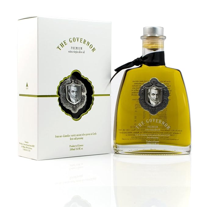 The Governor Premium Extra Virgin Olive Oil - Unfiltered Cold-Pressed Single Origin Lianolia - Peppery Robust Floral Fruity Notes - Rich in Natural Polyphenols (1182 mg/kg) Oleocanthal Antioxid