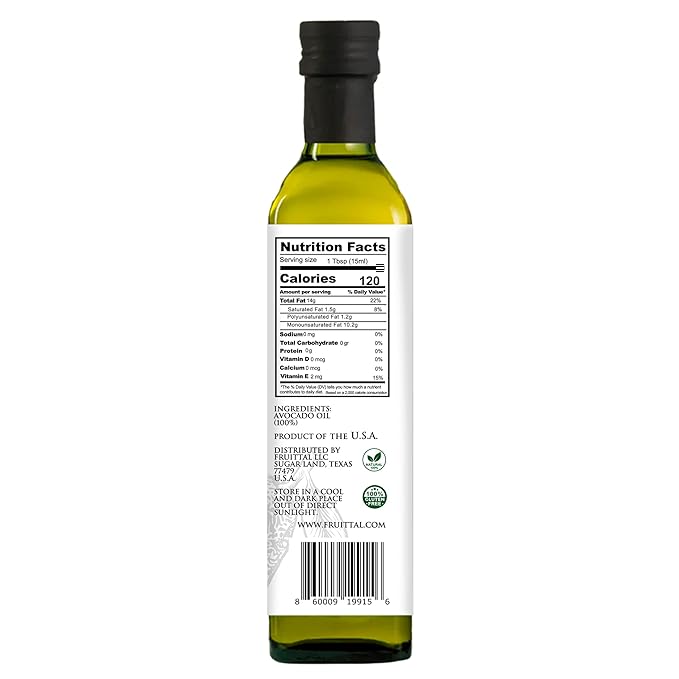 Fruittal Avocado Oil – 100% Pure Made in the USA and Rich in Health Benefits (16.9 Oz)