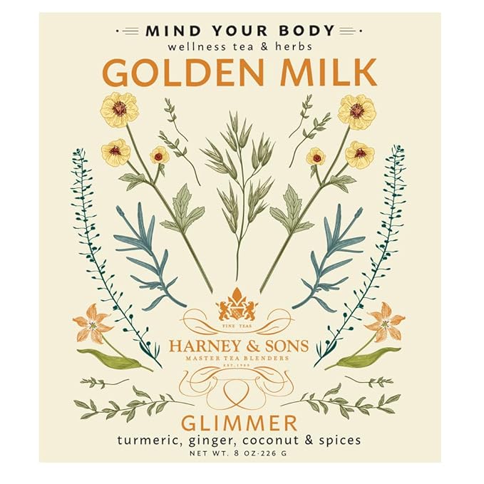 Harney &amp Sons Golden Milk Powder Turmeric Ginger Coconut &amp Spices 8 oz Tin