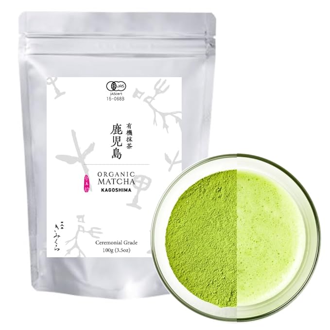 ORGANIC CEREMONIAL Matcha Green Tea Powder from Kagoshima JAPAN | Japanese Tea KIMIKURA | Matcha KIMIKURA (100g/3.5oz 1pack)