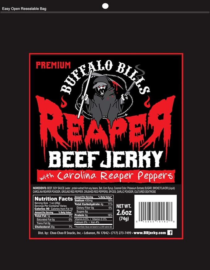 Buffalo Bills 2.6oz Reaper Beef Jerky 3-Pack (beef jerky made with Carolina Reaper Peppers)