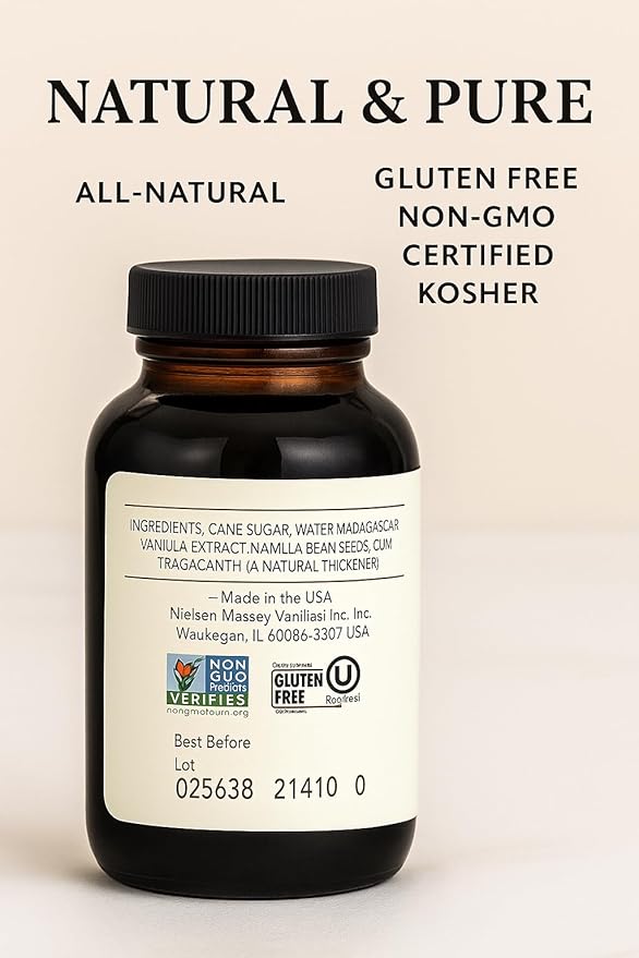 Nielsen-Massey Pure Vanilla Bean Paste 10 oz | All-Natural Certified Kosher Premium Baking &amp Cooking Vanilla with Real Bean Specks | Non-GMO &amp Gluten-Free