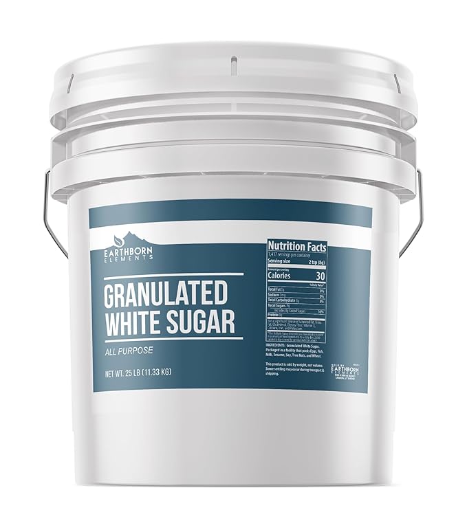 Earthborn Elements Granulated White Sugar Baking and Kitchen Staple Non GMO (3.5 Gallon)
