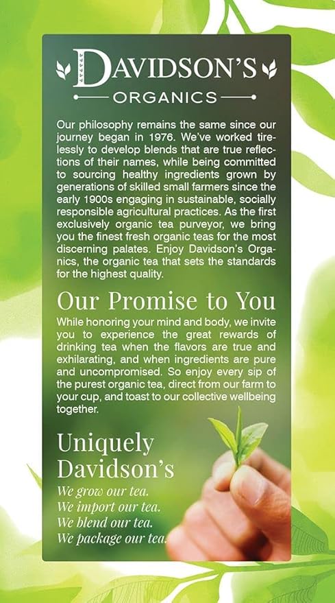 Davidson's Organics Decaffeinated Green 25-count Tea Bags Pack of 6