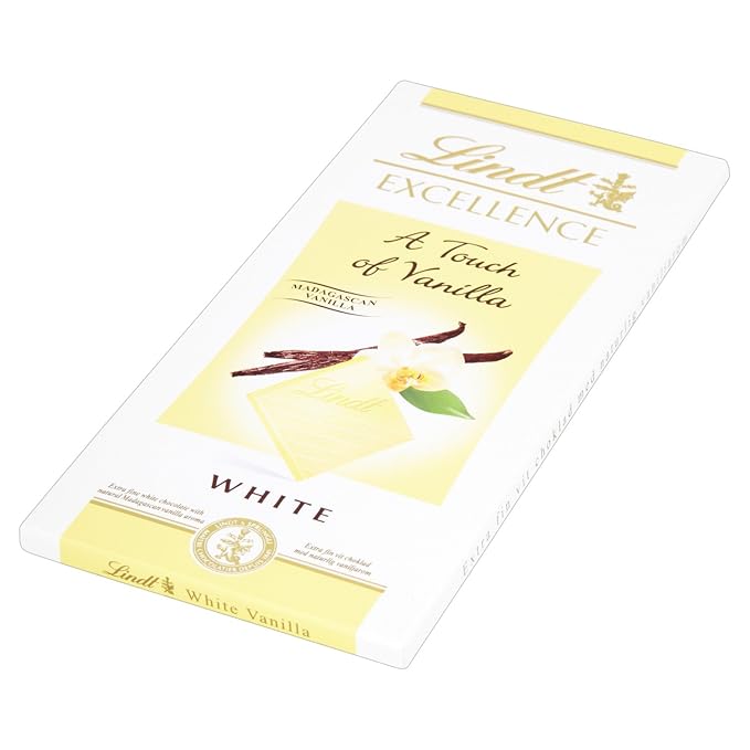 Lindt Excellence White a Touch of Vanilla Chocolate Bar 100 g (Pack of 4)