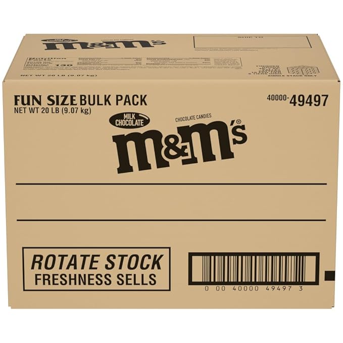 M&ampM'S Milk Chocolate Candy Fun Size 320 Ounce (Pack of 1) Bulk Package Box