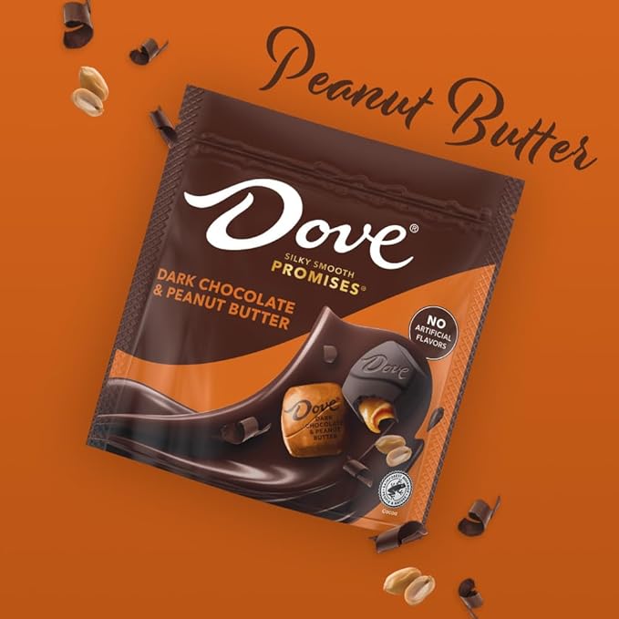 DOVE PROMISES Individually Wrapped Dark Chocolate &amp Peanut Butter Candy 6.74 Oz Bag (Pack of 8)