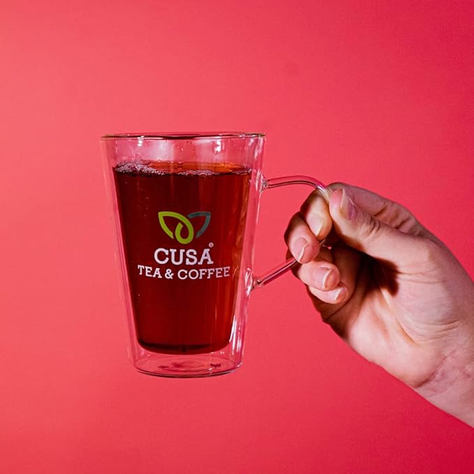 Cusa Tea &amp Coffee | Premium Instant Peach Black Tea With Real Fruit &amp Spices | Organic Leaves Drink Mix Packets | Hot or Iced Tea (10 Single Servings)