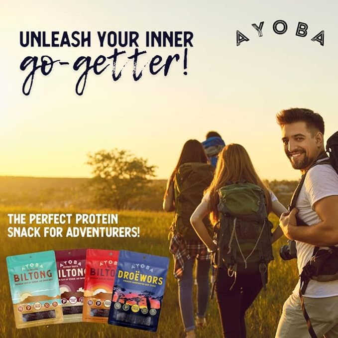 Ayoba Rosemary Truffle Grass Fed Beef Biltong Slices (2 Ounce Pack of 2) - Keto Friendly Air-Dried Grass Fed Beef Paleo Snacks - Gluten Free Whole 30 Approved Sugar free No Carb Meat Snacks