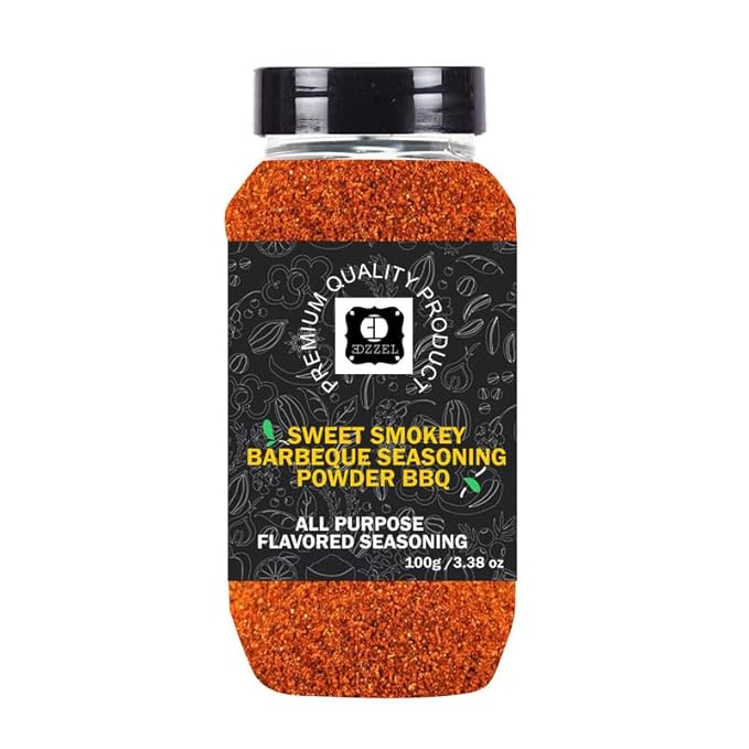 EDZZELPremium Quality Indian Organic Sweet Smoky Barbeque Seasoning Powder Bbq Plant Based Vegan Gluten Free-100 GRAM Box (Set Of 1)