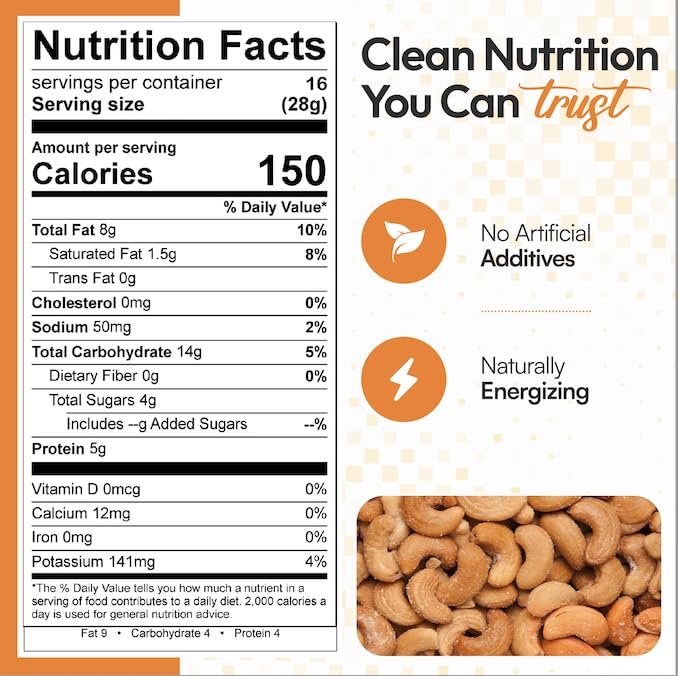 Sally's Nuts - Premium Hand Crafted Sweet &amp Salty Nuts - Vegan Gluten Free Preservative Free Certified Kosher Hand Made in Small Batches (16oz Cashew)