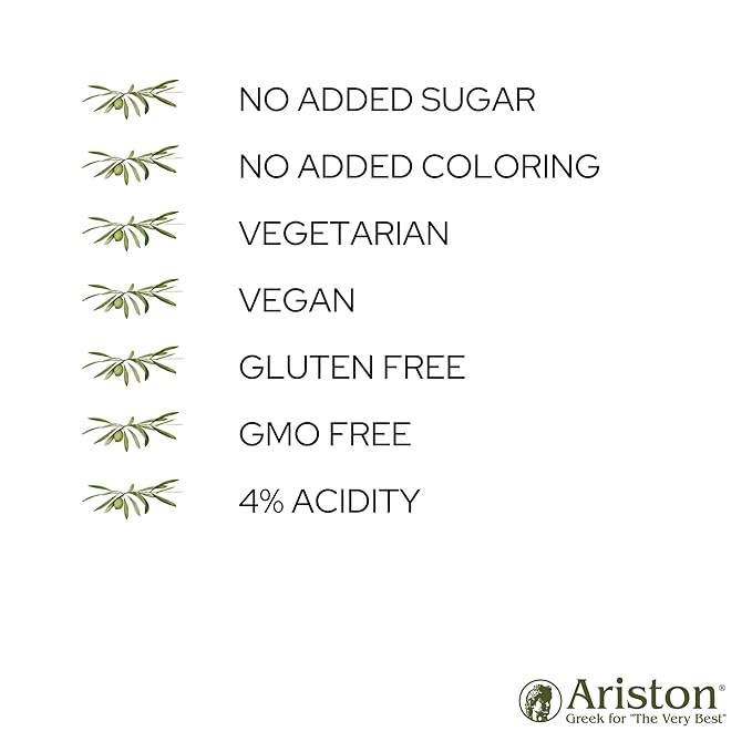 Ariston The Very Best Premium Balsamic Vinegar – Barrel Aged Gourmet Quality Product of Italy – Vegan Gluten Free GMO Free No Added Sugar All-Natural 8.45 fl oz (250ml) Garlic