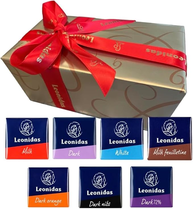 Leonidas Belgian Chocolates | 75 Pieces of Individually Wrapped Chocolate Squares in a Gift Ballotin Box | Mixed Flavours of Dark Milk &amp White