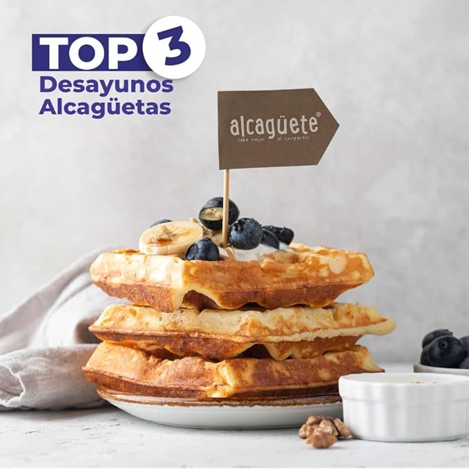 Alcaguete waffles Pandeyuca (2 pack) Cassava bread Cheese waffle Gluten Free &amp no added sugar Works with Waffle Maker - Fast and Fresh Breakfast Foods
