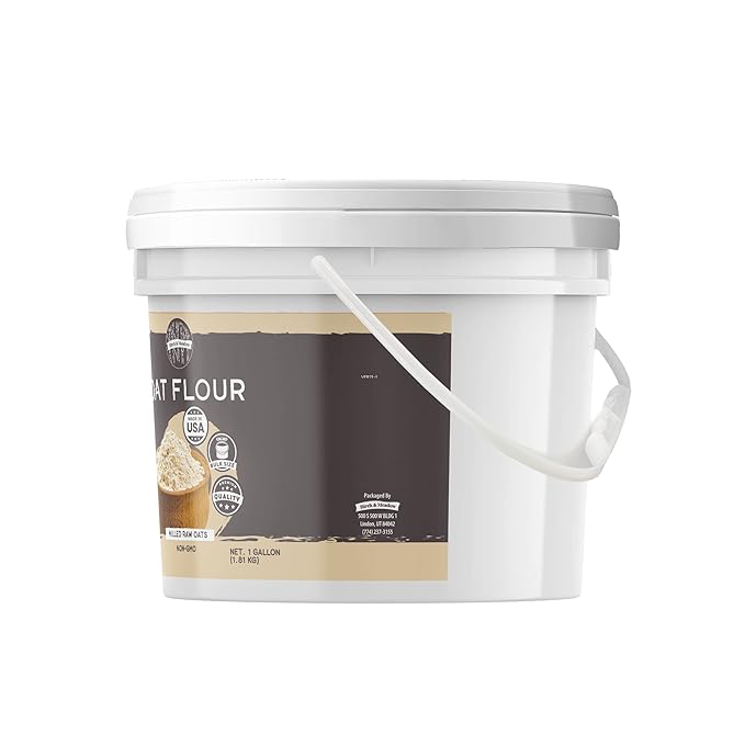 BIRCH &amp MEADOW Rolled Oats &amp Oat Flour Bundle (1 Gallon Buckets) Versatile Ingredients Oatmeal &amp Smoothies Flavorful