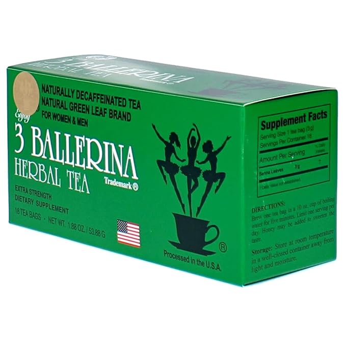 3 Ballerina Herbal Tea Extra Strength - 6 Pack (108 Tea Bags)