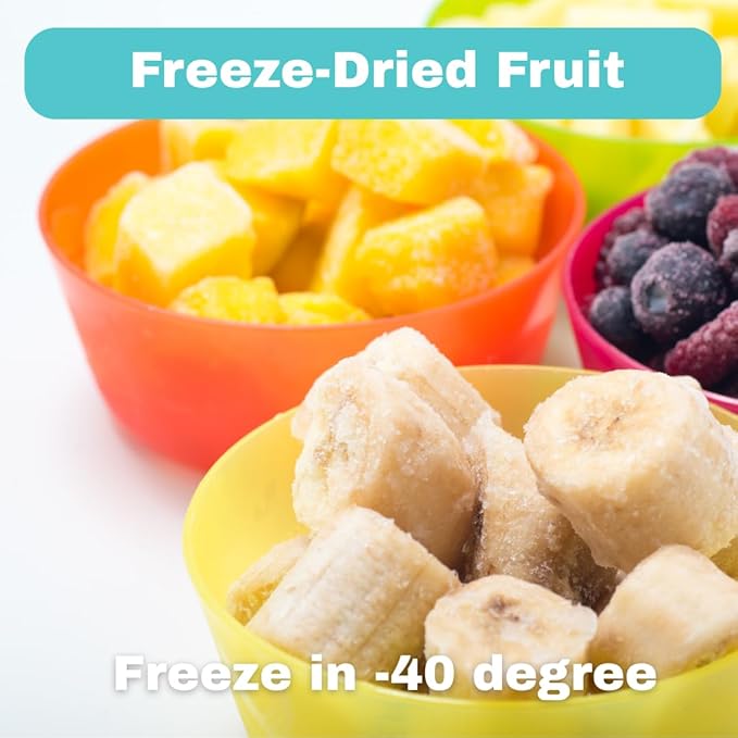 Juju-Oops Freeze-Dried Mixed Fruit 12 Bulk Packs | 1 Oz Crunchy Healthy Snacks for Family Holiday Gifts Box Camping Picnic Party Snacking with Low Calories| 100% All Natural Emergency Food Non-